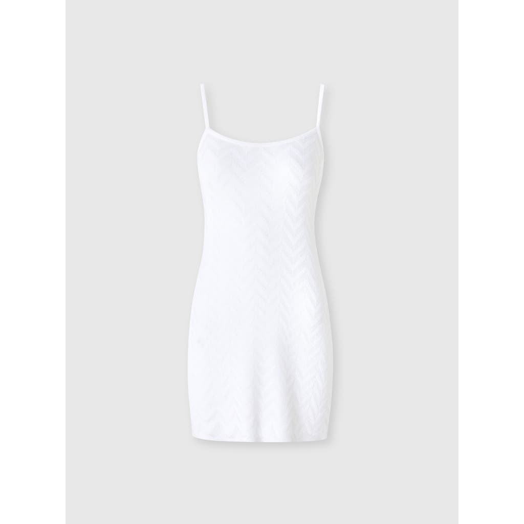 Missoni Tonal Chevron Sleeveless Mini-dress In White