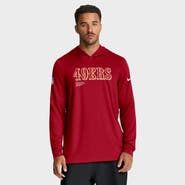 Nike Men's Nike Scarlet San Francisco 49ers Big & Tall Sideline Performance Long Sleeve Hoodie T-Shirt