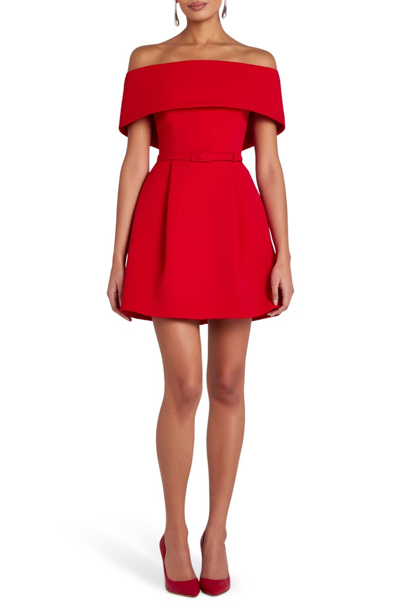 NADINE MERABI Harper Off-the-Shoulder Dress, Alternate, color, Red