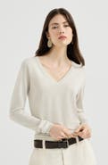 Brunello Cucinelli Cashmere and silk sparkling lightweight sweater