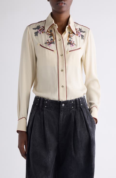 Yzea Beaded Western Shirt