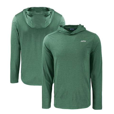 Men's Cutter & Buck Hunter Green New York Jets Primary Logo Coastline Epic Comfort Eco Recycled Long Sleeve Hoodie T-Shirt
