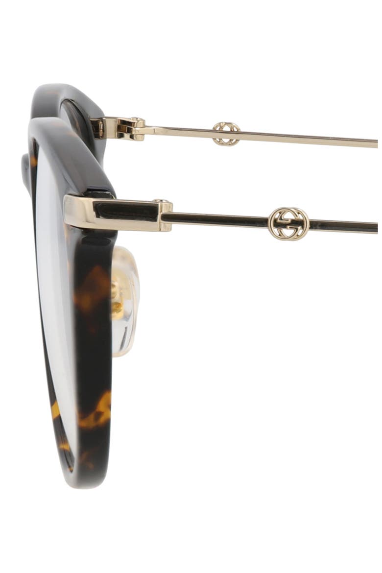 53mm Round Optical Glasses, Alternate, color, HAVANA GOLD TRANSPARENT