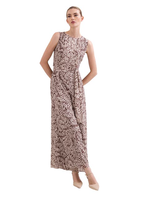 Janine Leaf Sleeveless Jumpsuit