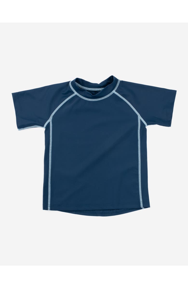 Leveret Kids Short Sleeve Rash Guard, UPF 50+ Swim Shirt, Main, color, Navy