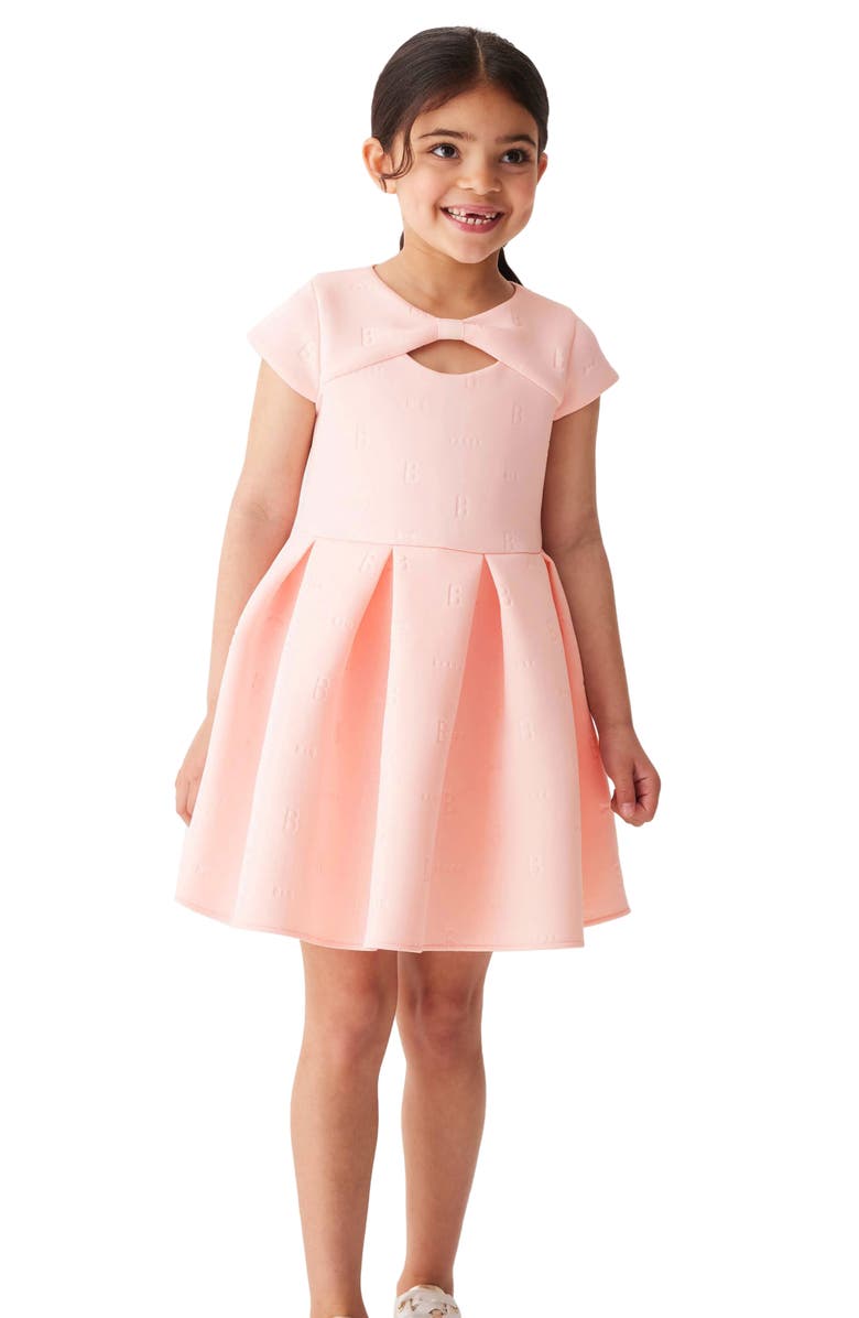 Baker by Ted Baker Kids' Bow Embossed Scuba Party Dress, Alternate, color, 
