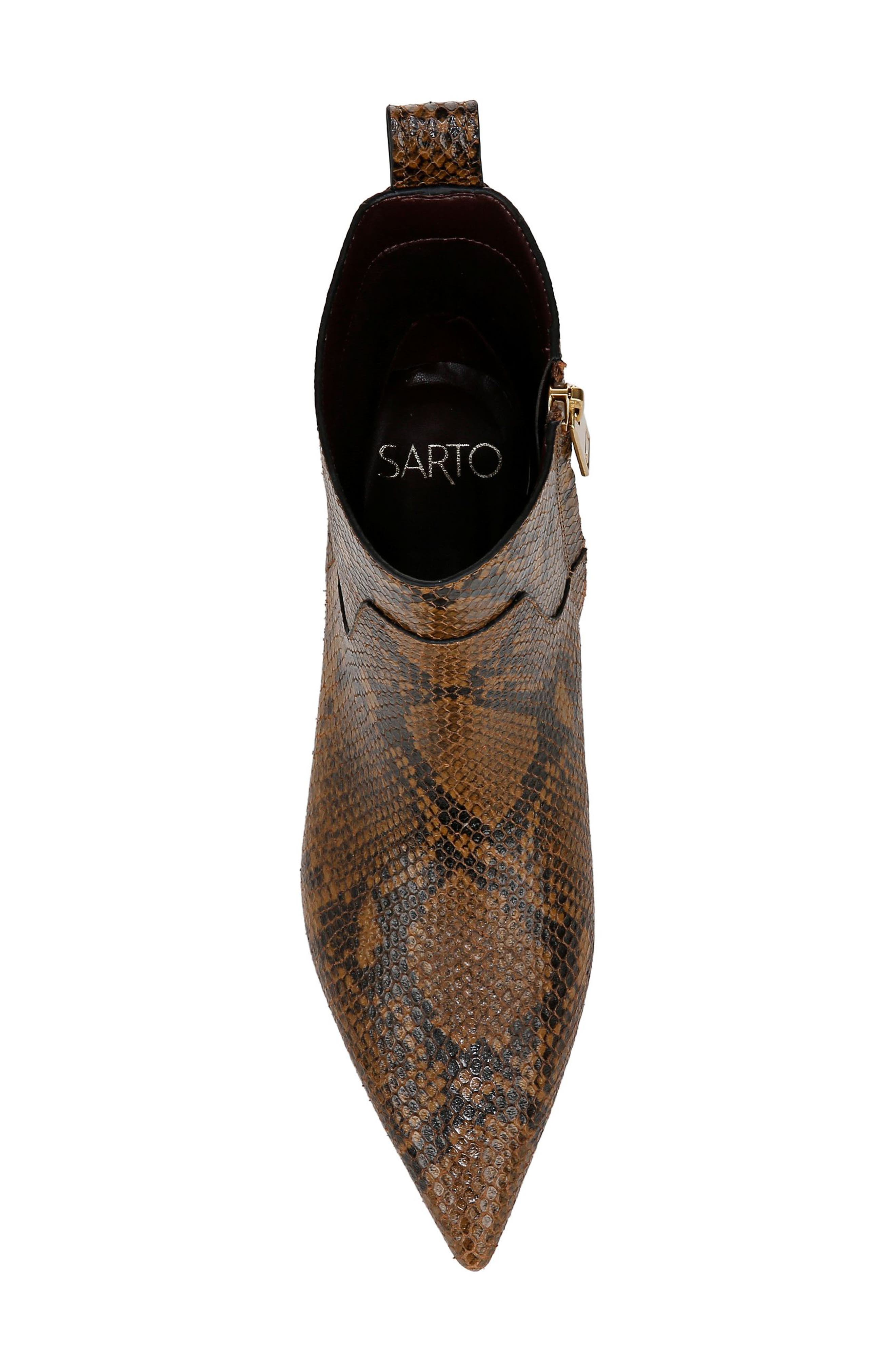Mala Pointed Toe Kitten Heel Bootie, Alternate, color, BROWN SNAKE PRINT