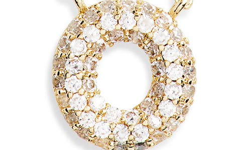 Leith Cubic Zirconia Initial Pendant Necklace In O- Clear- Gold