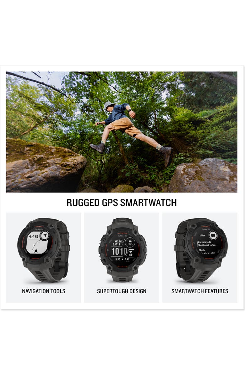 Garmin Instinct E, 45mm Outdoor GPS Smartwatch, Black/Charcoal, Alternate, color, Black