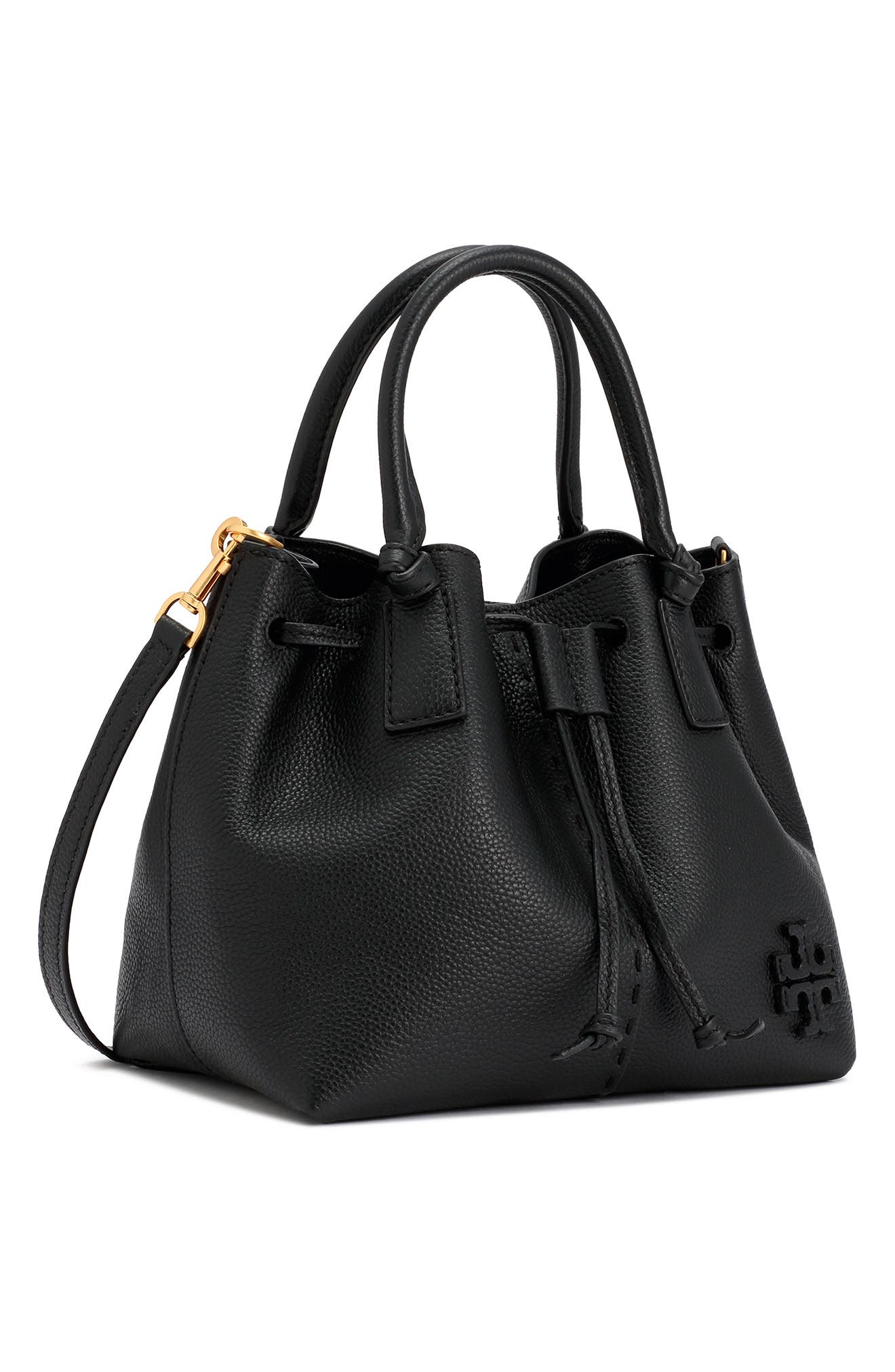 Tory Burch McGraw Small Drawstring Leather Satchel, Alternate, color, 