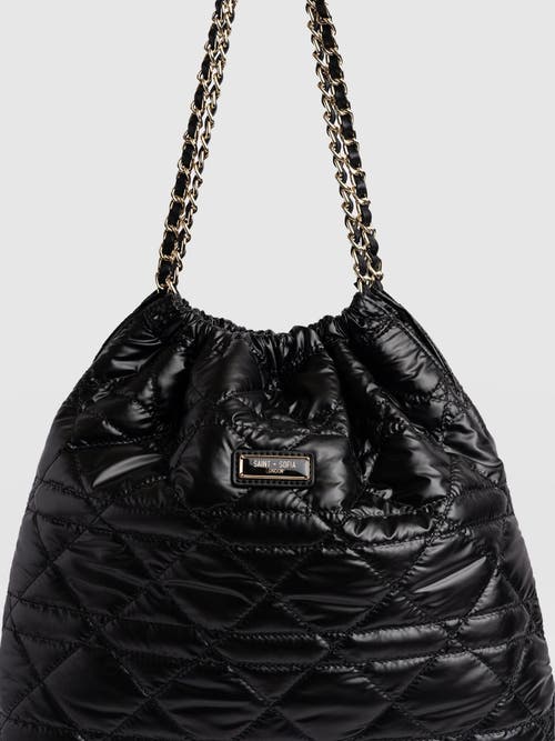 Saint + Sofia Camilla Drawstring Tote Bag In Black