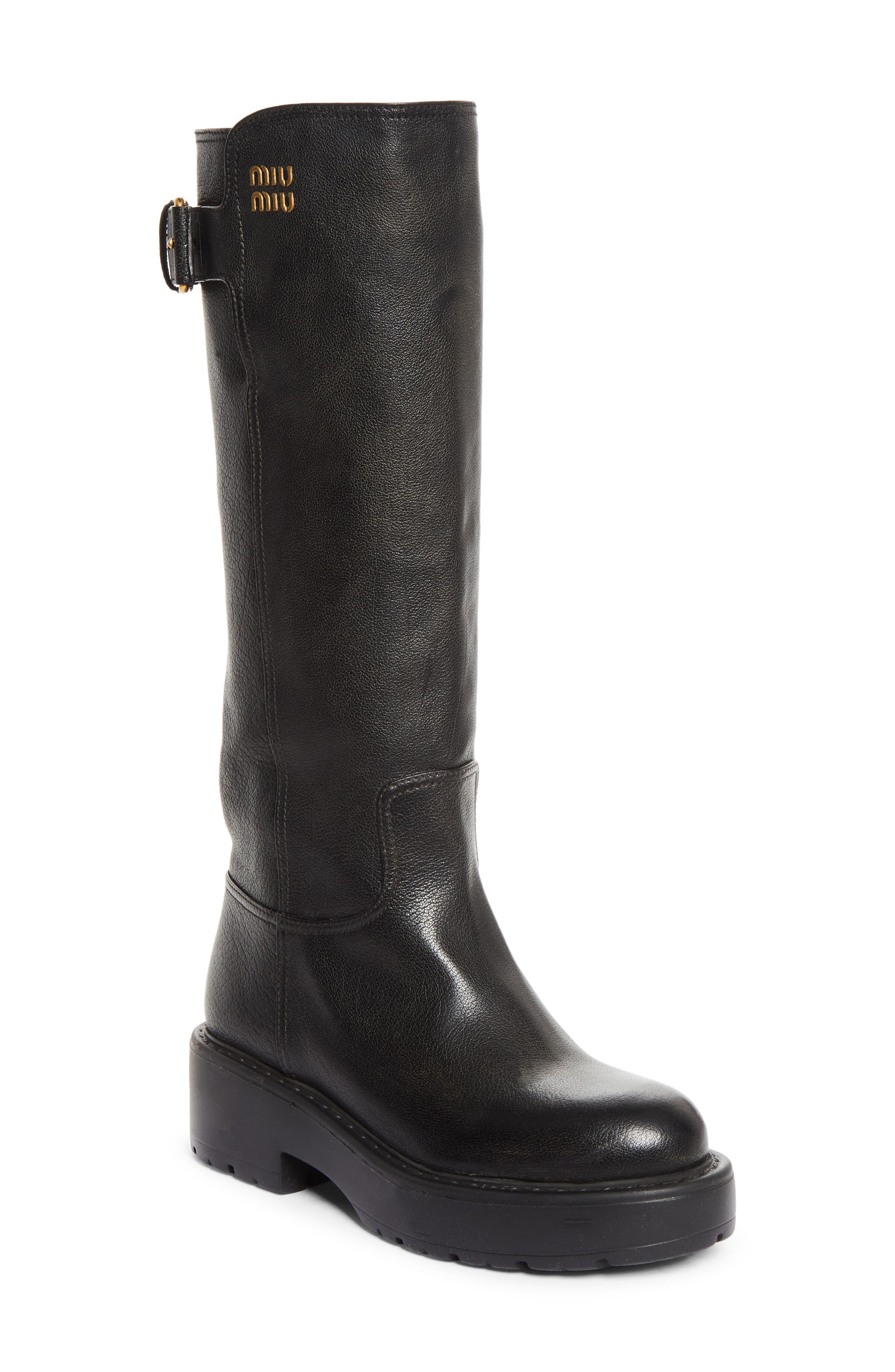 Boyfriend Buckle Boot, Main, color, NERO