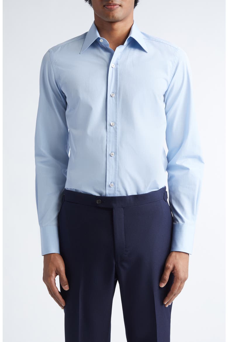 Classic Fit Cotton Button-Up Shirt, Main, color, LIGHT BLUE