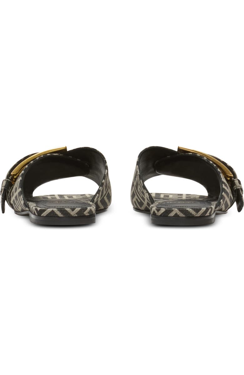 Balmain Flat monogram jacquard Anthem sandals, Alternate, color, Black