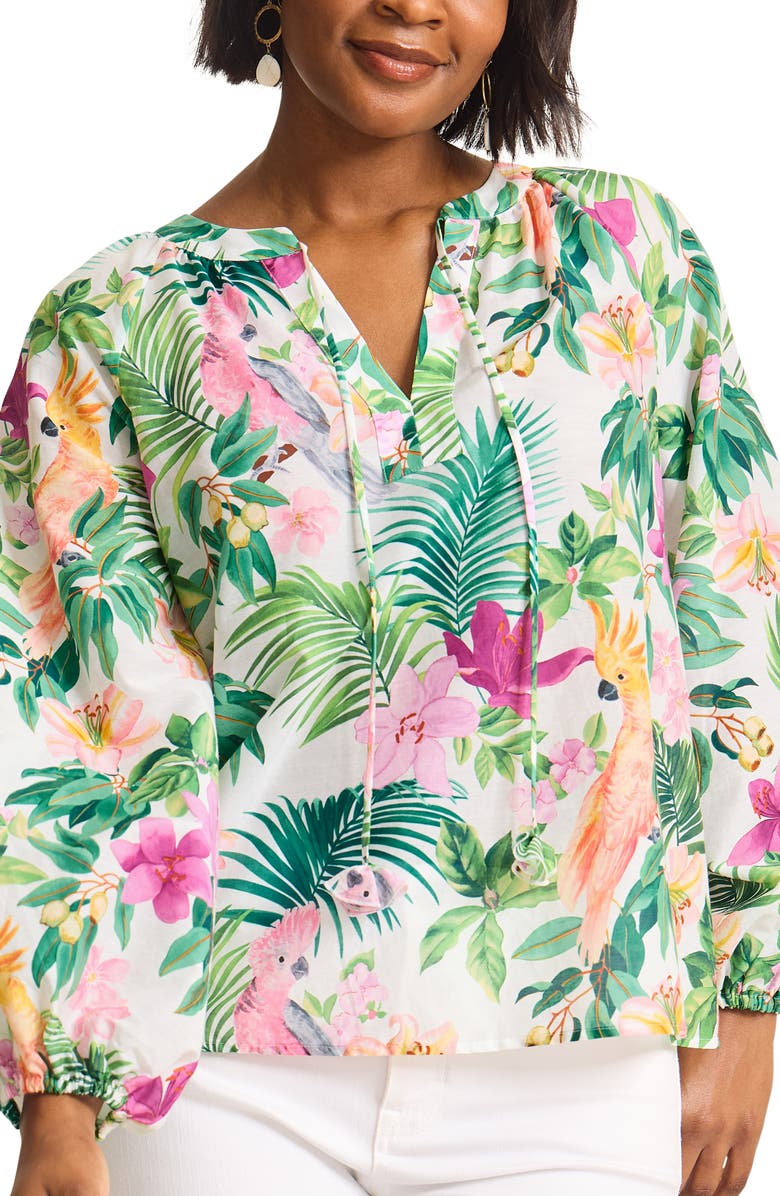 Tommy Bahama Tropical Bliss Cotton & Silk Top, Main, color, 