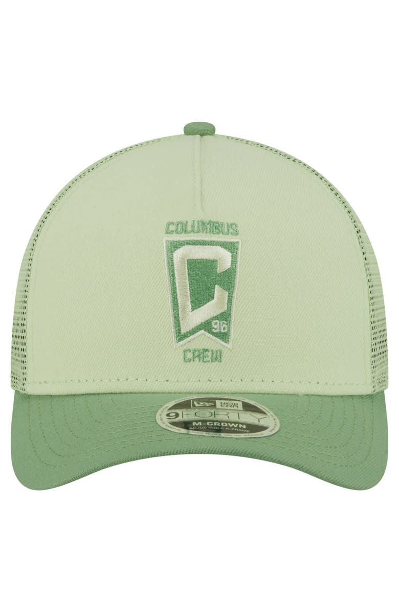 New Era Men's New Era Green Columbus Crew Color Pack 9FORTY M-Crown A-Frame Adjustable Trucker Hat, Alternate, color, Green