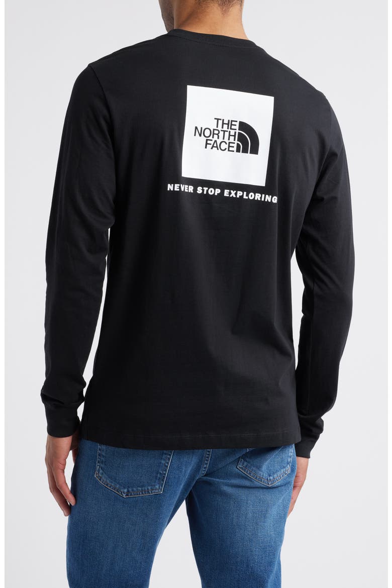 Long Sleeve NSE Box Logo Graphic T-Shirt, Alternate, color, TNF BLACK/ TNF WHITE