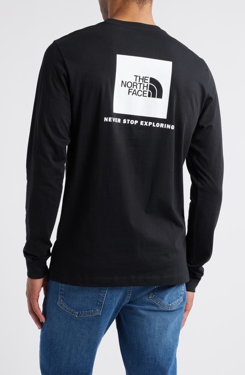 The North Face Long Sleeve NSE Box Logo Graphic T-Shirt, Alternate, color, Tnf Black/ Tnf White