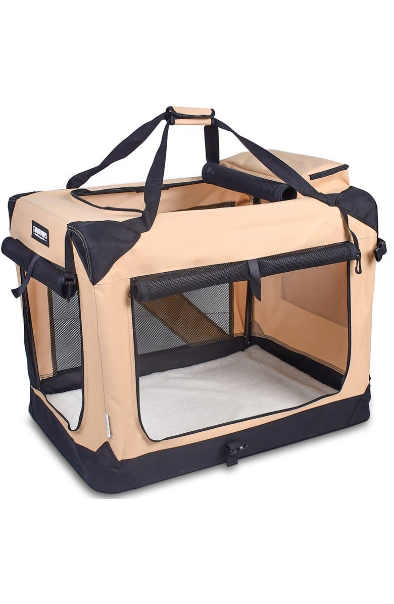 JESPET Soft Pet Crate 36" Beige, Dogs & Cats, 70Lb Capacity, Main, color, Multicolored