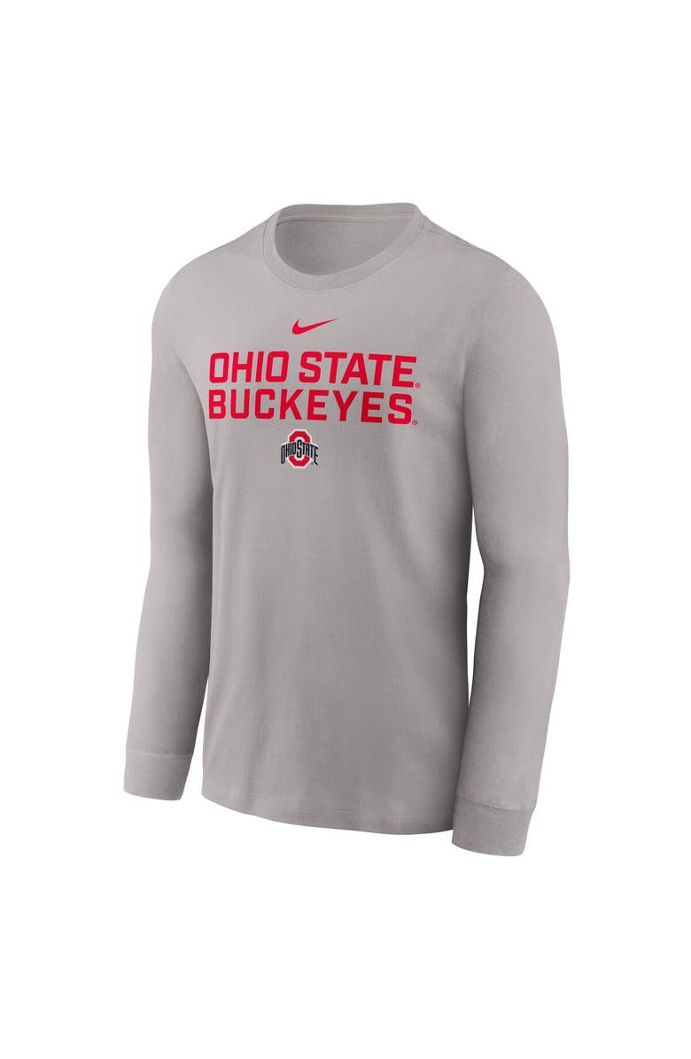 Nike Men's Nike Gray Ohio State Buckeyes 2025 Sideline Performance Long Sleeve T-Shirt, Alternate, color, 