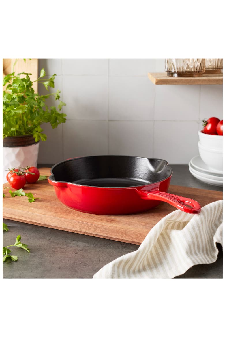 8.5-Inch Enameled Cast Iron Traditional Deep Skillet, Alternate, color, CHERRY
