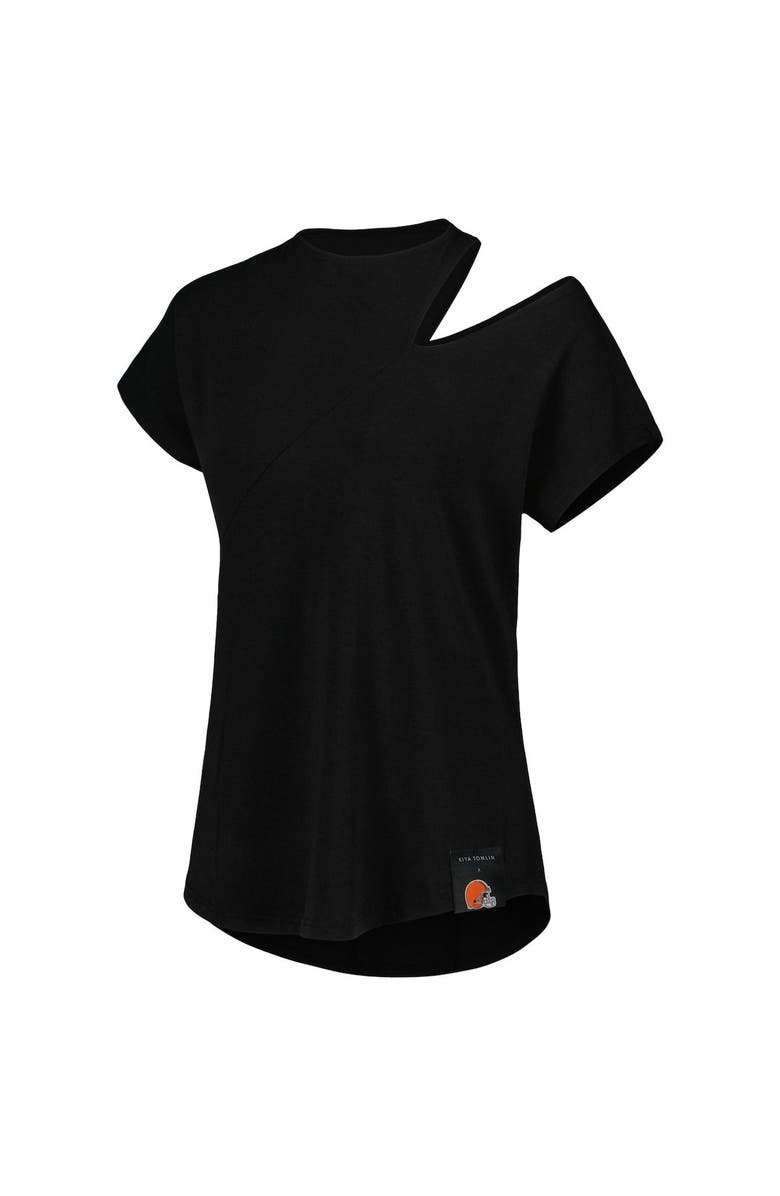 KIYA TOMLIN Women's KIYA TOMLIN Black Cleveland Browns Cut Out Tri-Blend Shirt, Alternate, color, 