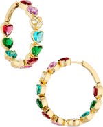 Nadri Crystal Heart Hoop Earrings