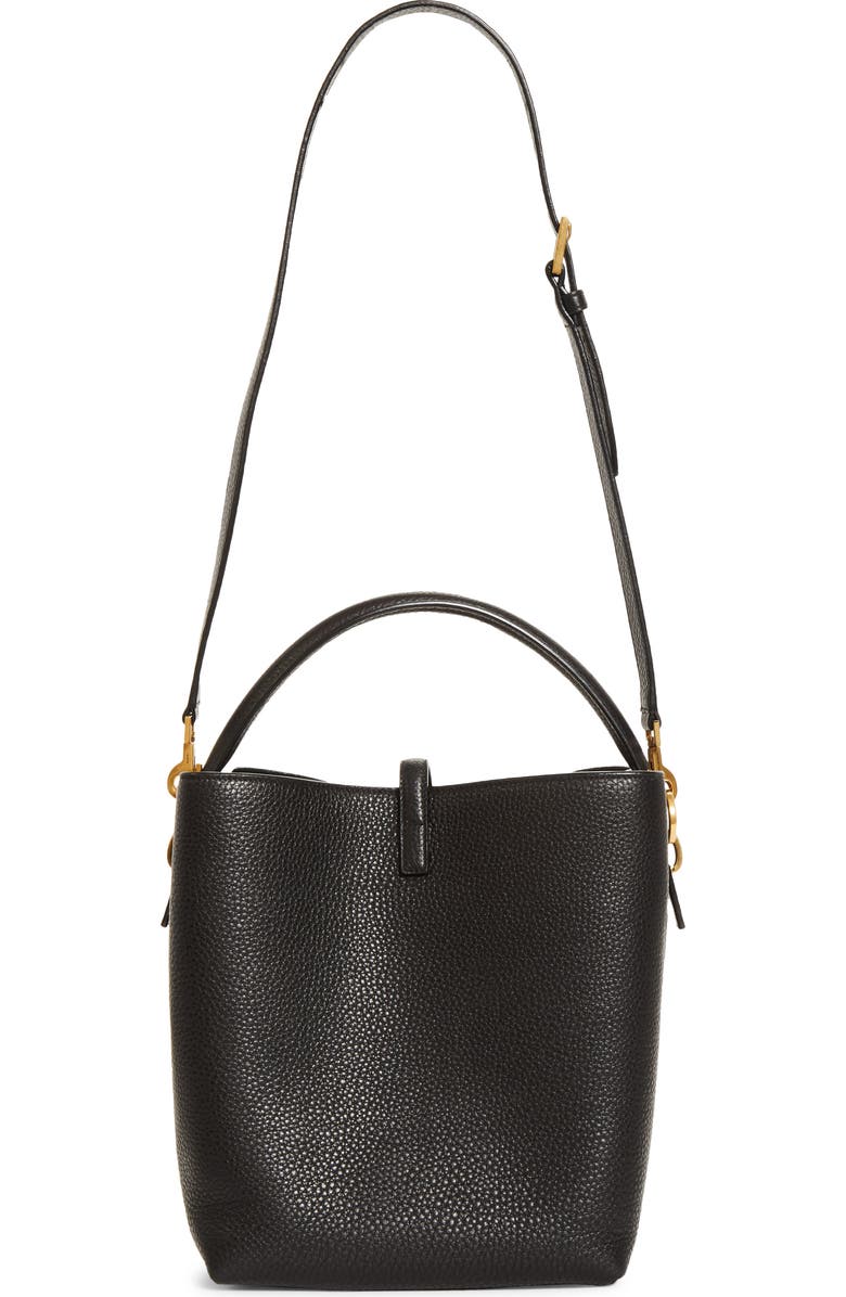 Saint Laurent Le 37 Supple Leather Bucket Bag, Alternate, color, Noir