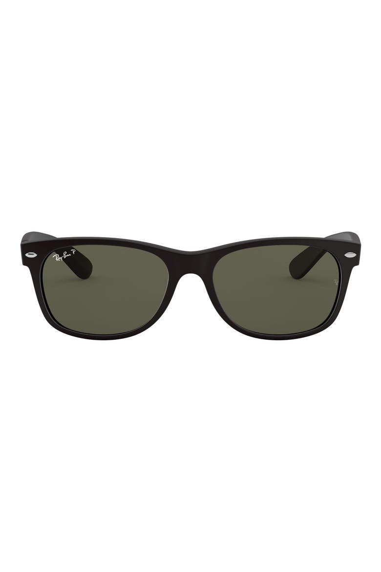 New Wayfarer 55mm Rectangular Sunglasses, Main, color, BLACK/ GREEN