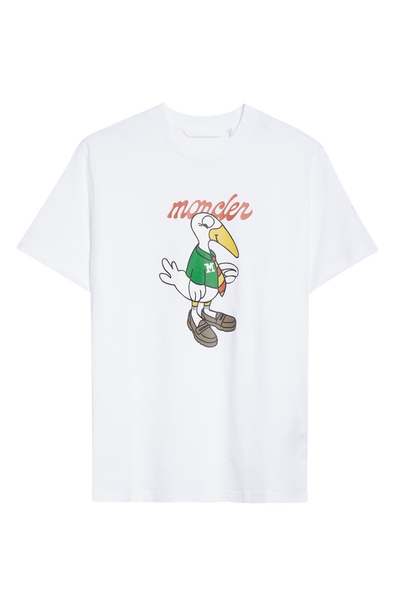 Moncler Monduck Mascot Cotton Graphic T-Shirt, Alternate, color, Brilliant White