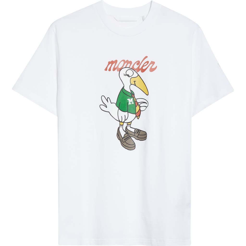 Moncler Monduck Mascot Cotton Graphic T-shirt In White
