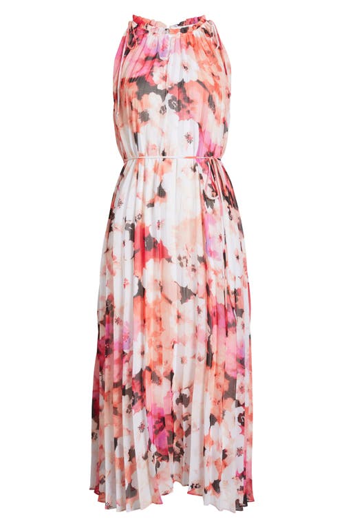Julia Jordan Floral Print Sleeveless Midi Dress In Ivory/multi