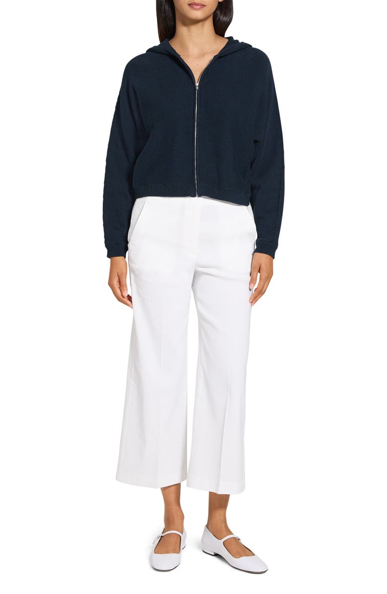 Theory Cotton Blend Zip-Up Hoodie, Alternate, color, Navy