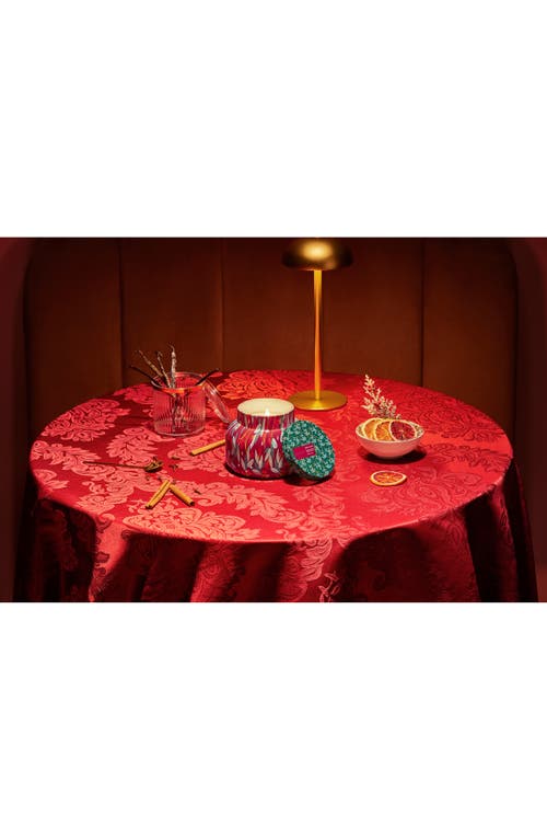 Capri Blue Tinsel & Spice Holiday Pattern Play Petite Candle In Red