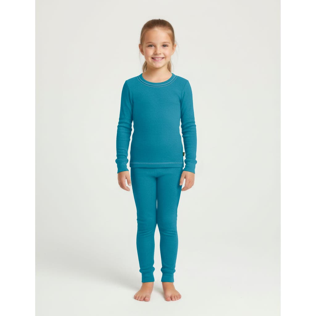 City Threads Kids' Girls Soft & Cozy Thermal Long Johns 2-piece Set In Blue