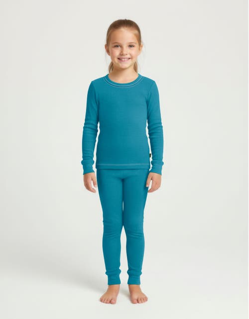 City Threads Babies' Girls Soft & Cozy Thermal Long Johns 2-piece Set In Blue