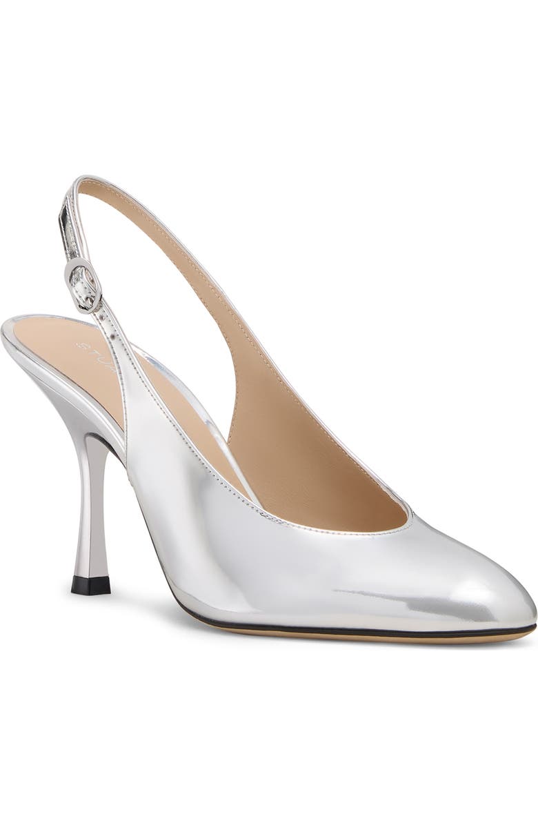 Stuart Weitzman Madison Slingback Pump 85, Main, color, Silver