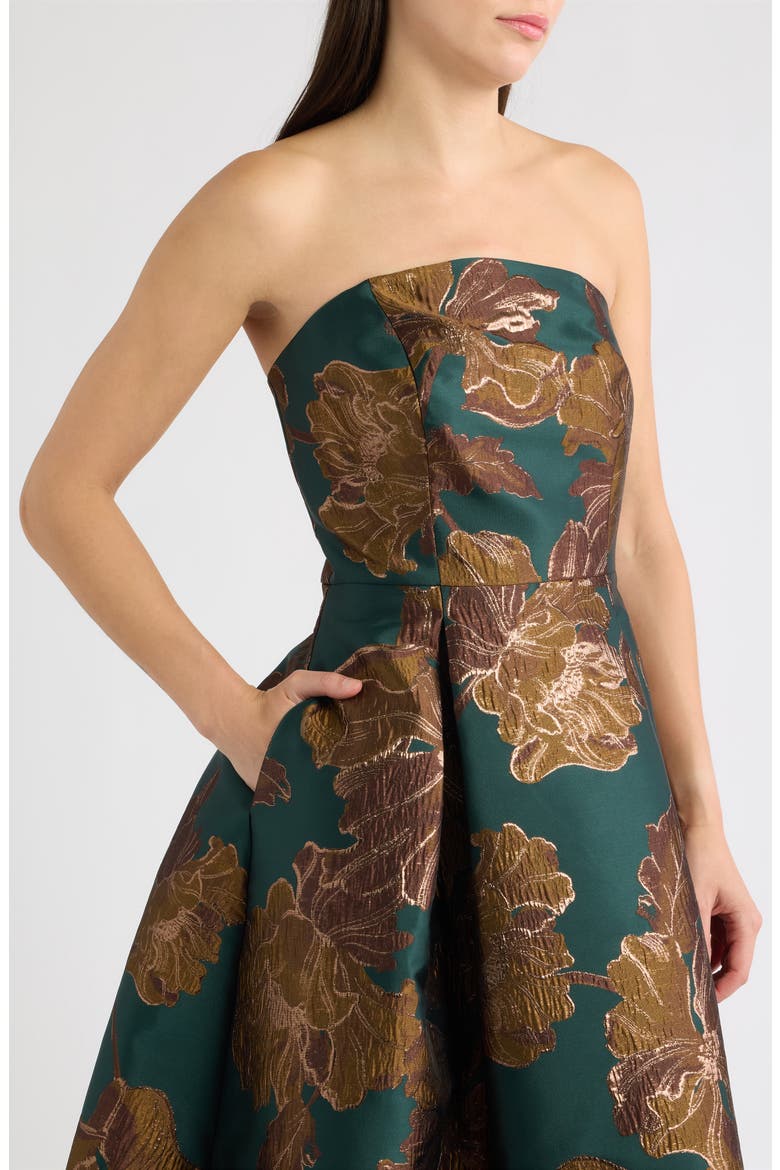 Strapless Midi Dress, Alternate, color, HUN