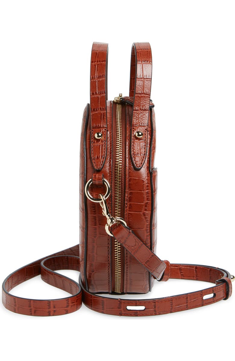 Rebecca Minkoff Jody Croc Embossed Leather Circle Crossbody Bag, Alternate, color,