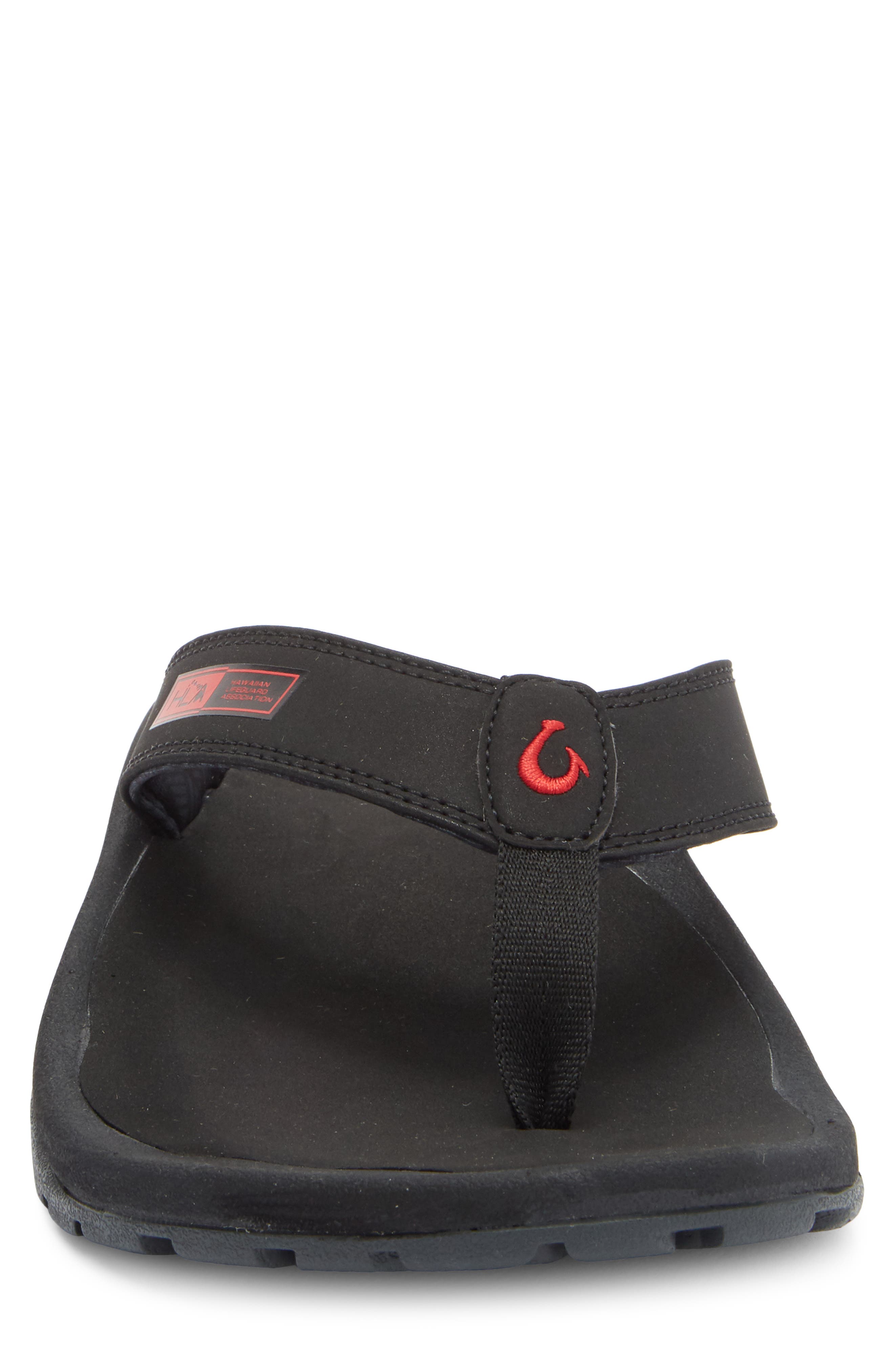 OluKai Ohana Flip Flop, Alternate, color, Black / Red