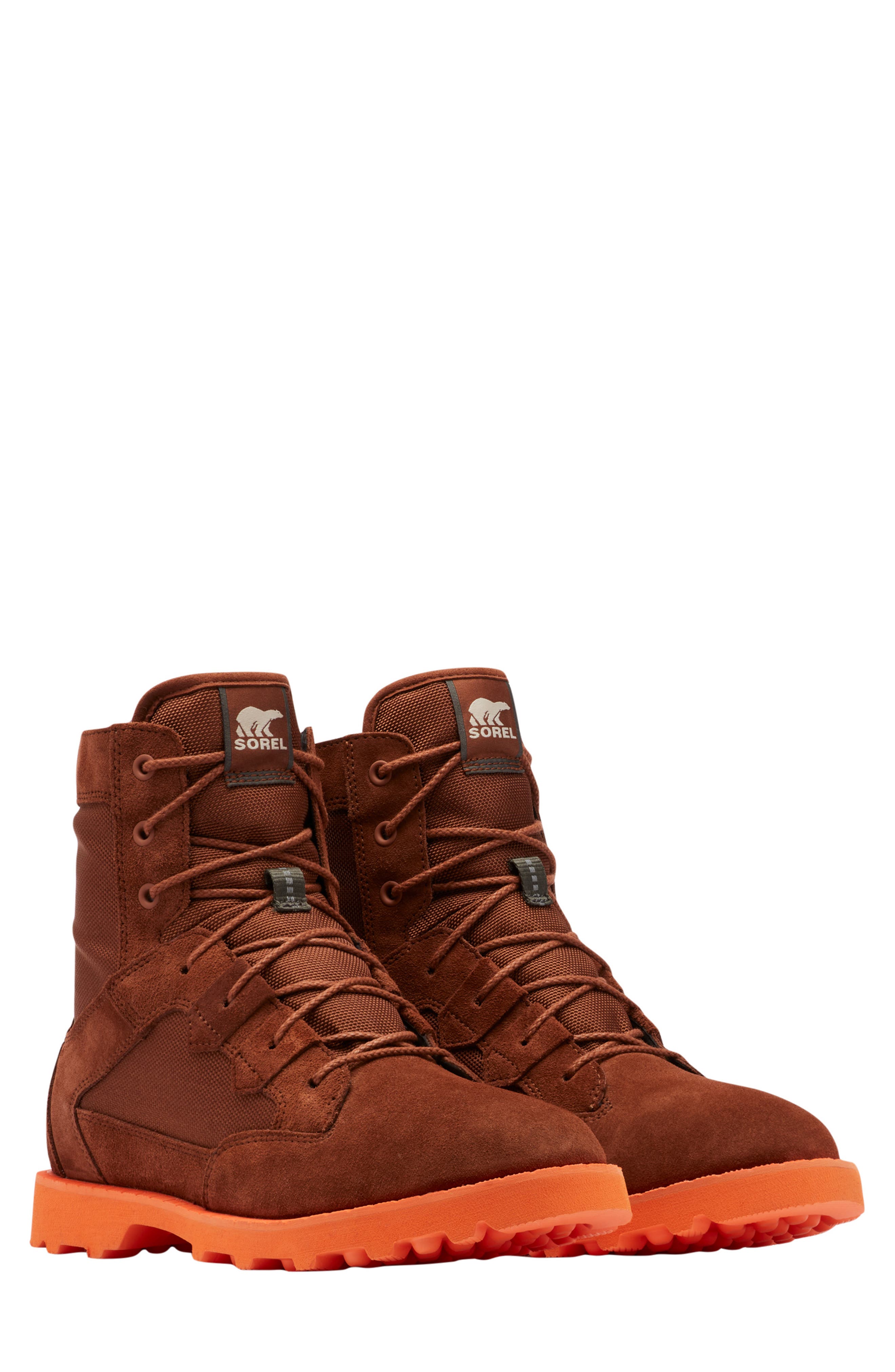 Caribou Waterproof Boot, Main, color, DARK AMBER/ SPARK ORANGE