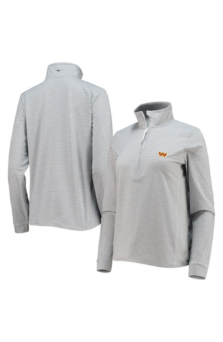 vineyard vines Women's Vineyard Vines Heather Gray Washington Commanders Sankaty Shep Half-Zip Pullover Top, Alternate, color, 