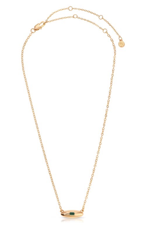 Ettika Baguette Cubic Zirconia Dome Pendant Necklace In Green
