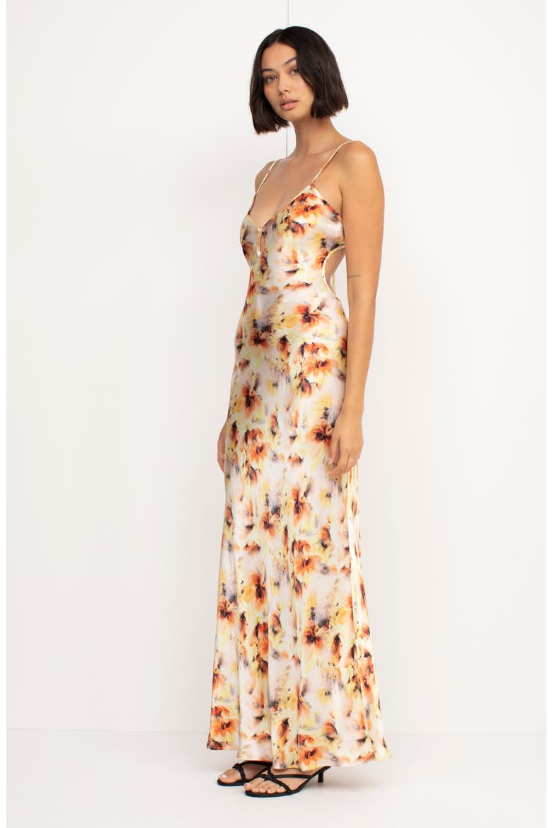 Cedar City Floral Satin Maxi Dress, Alternate, color, SUNSET FLORAL