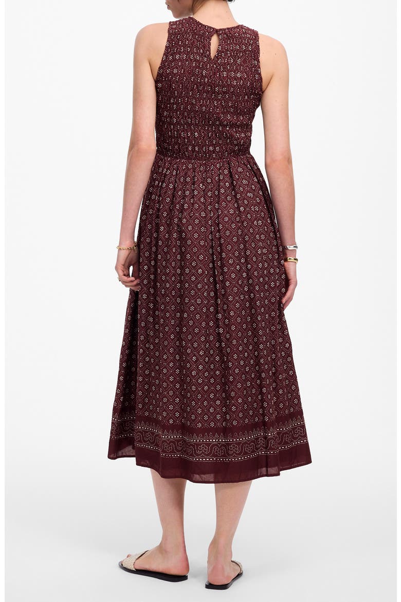 The Melody Smocked Cotton Midi Dress in Daisy Print, Alternate, color, DUSTY PLUM