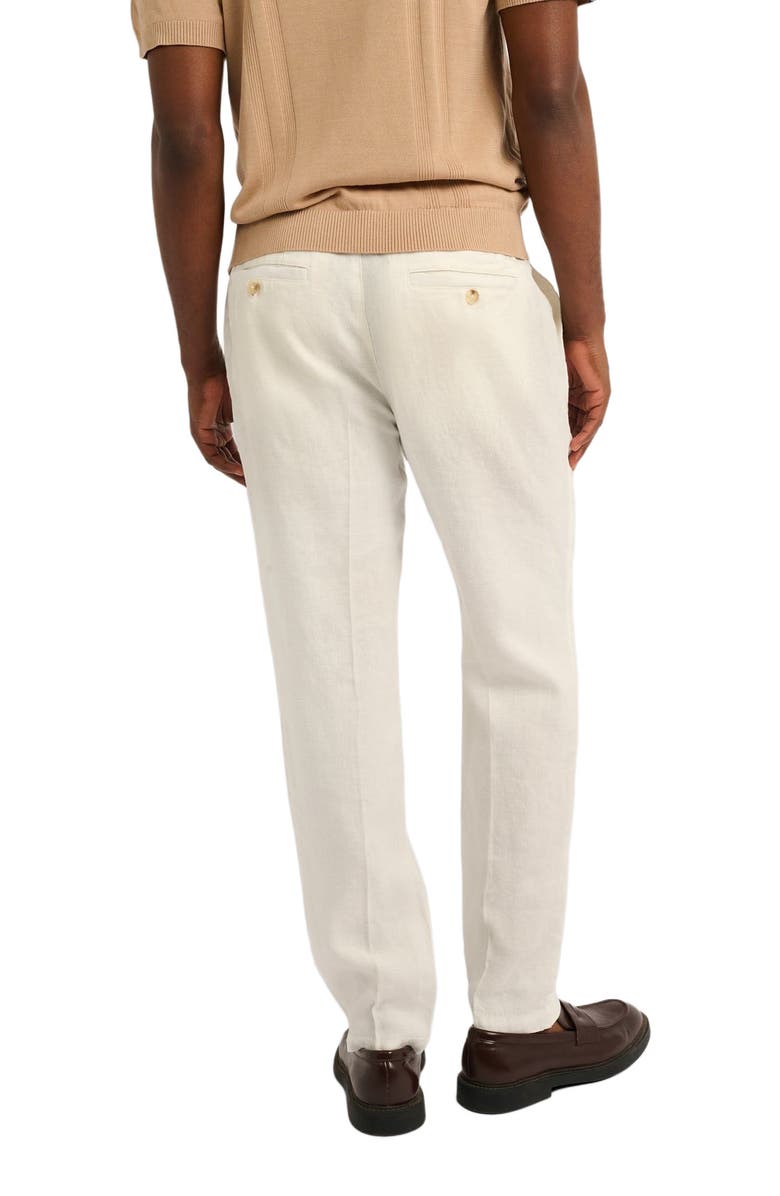 Onia Linen Tapered Pleated Trouser, Alternate, color, White