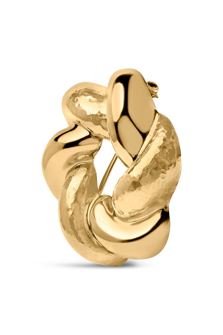 18K Yellow Gold Sculpted Knot Brooch, Alternate, color, Yellow
