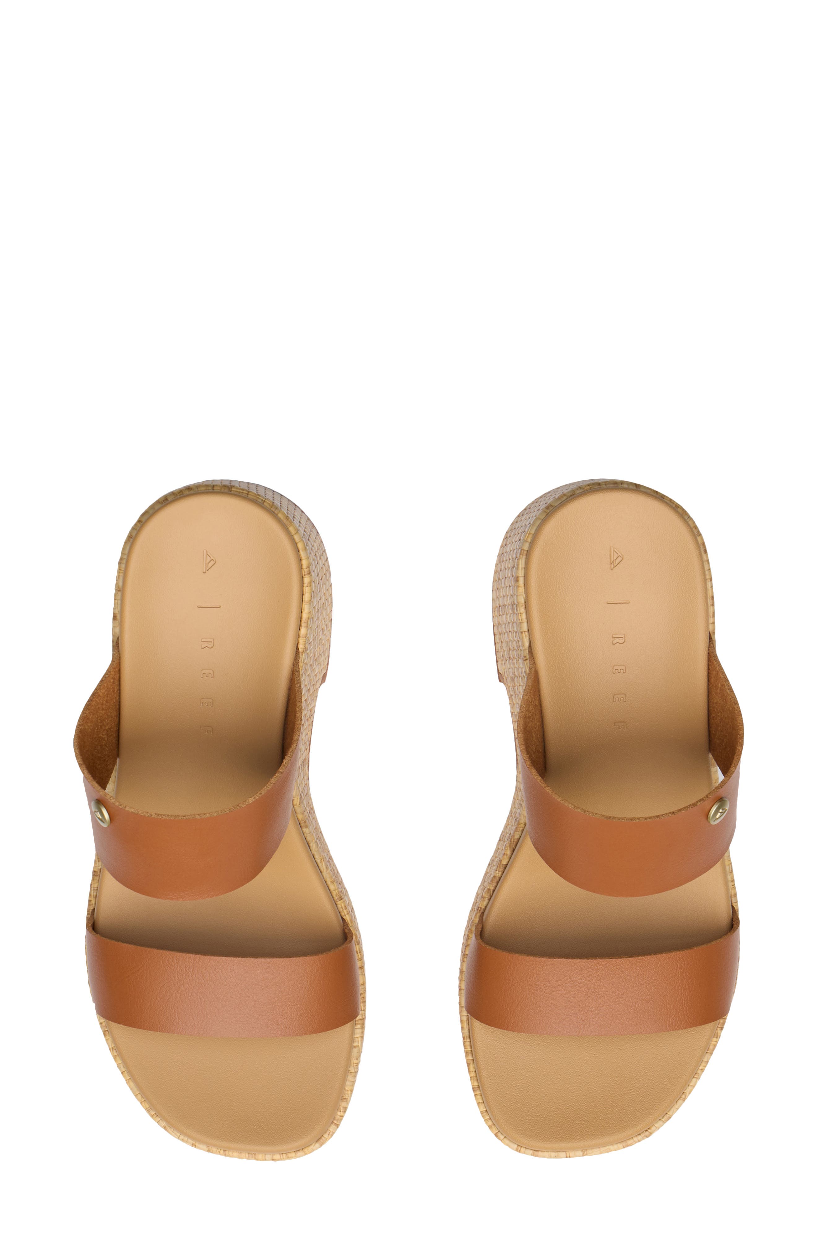 Sunset Ibiza Platform Slide Sandal, Alternate, color, LEATHER BROWN