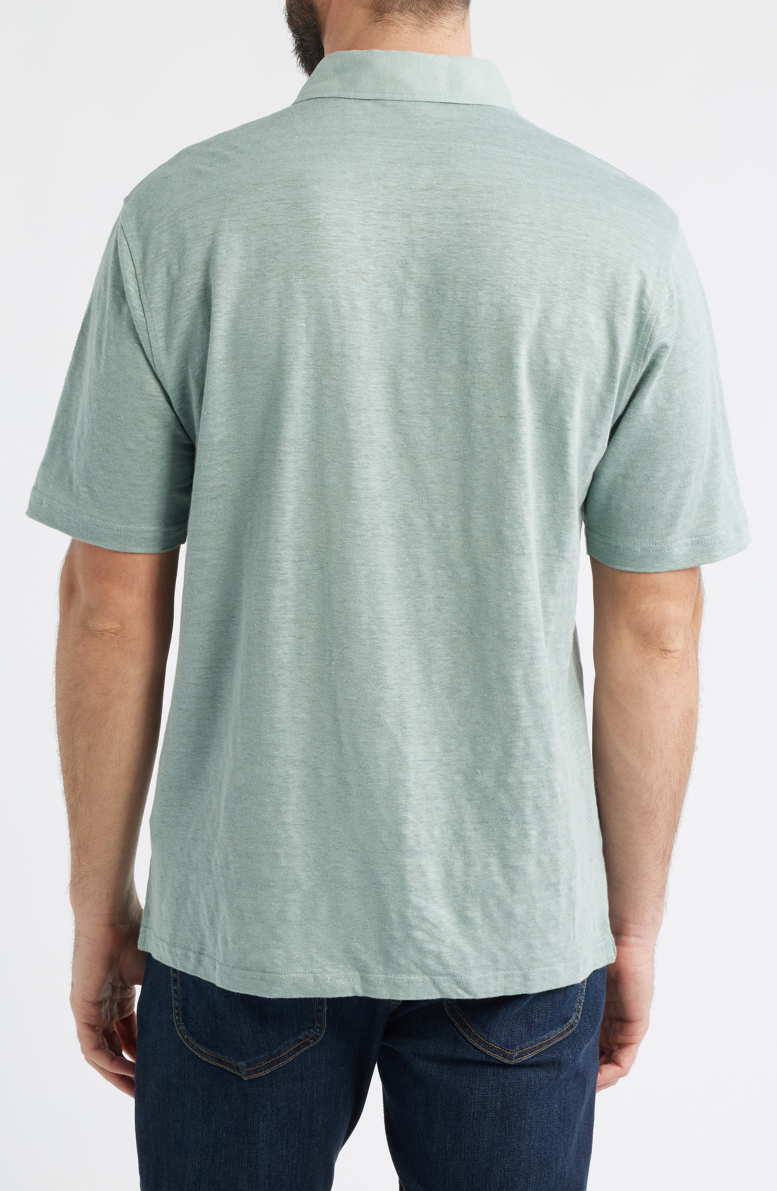 Asinto Tailored Fit Slub Linen Polo - image 2