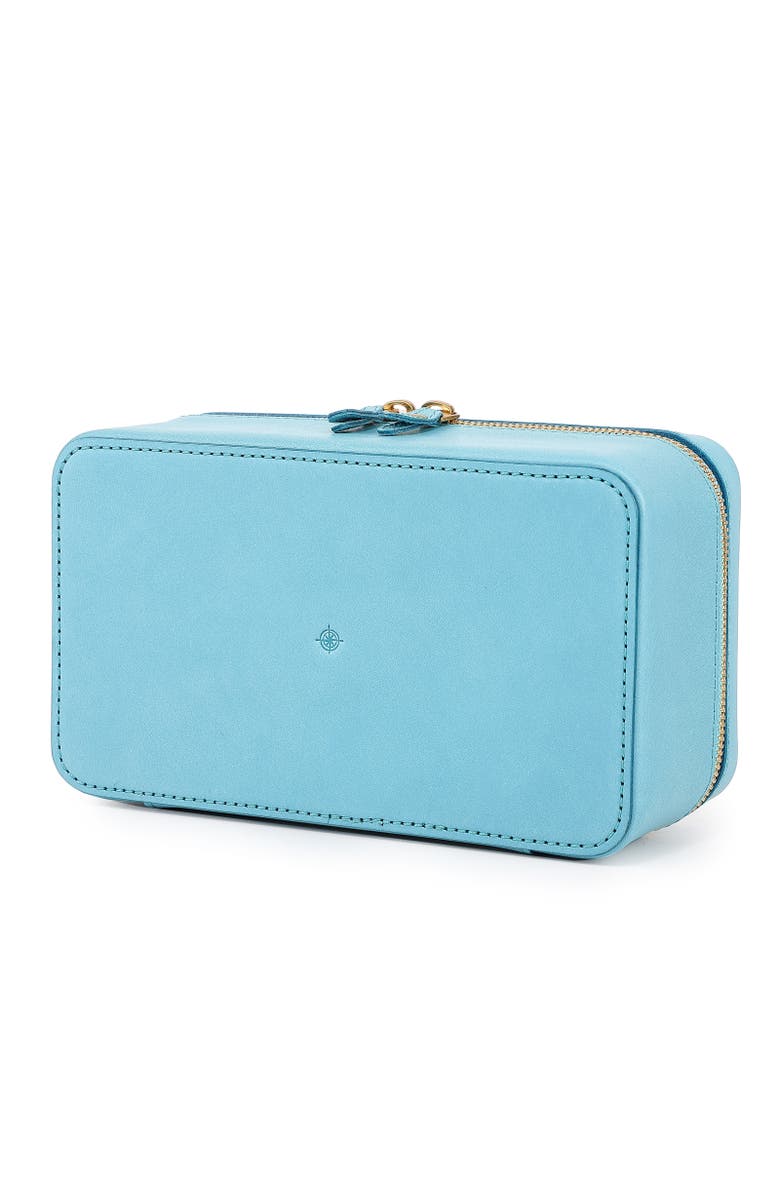 OLD TREND Clivia Genuine Leather Travel Beauty Box, Alternate, color, Turquoise